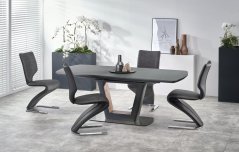 Jídelní rozkládací stůl BILOTTI –? 160x90x76 (+40), ořech, antracit Halmar