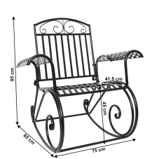 Houpací křeslo SAIDI — kov, černá Kondela