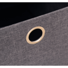 Sedací taburet s úložným priestorom SETIN — látka, sivá