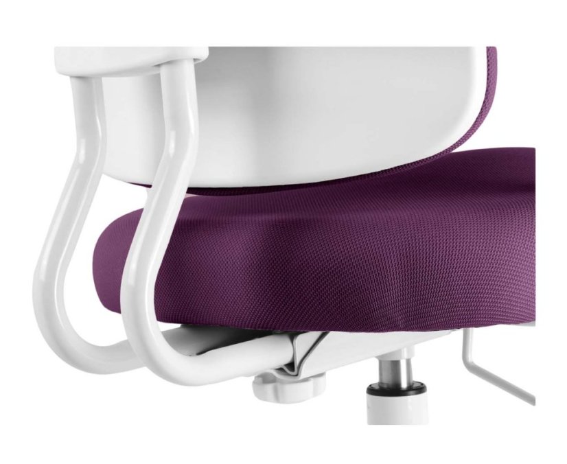 Detská rastúca stolička GRIDDY — látka, bílá / fialová