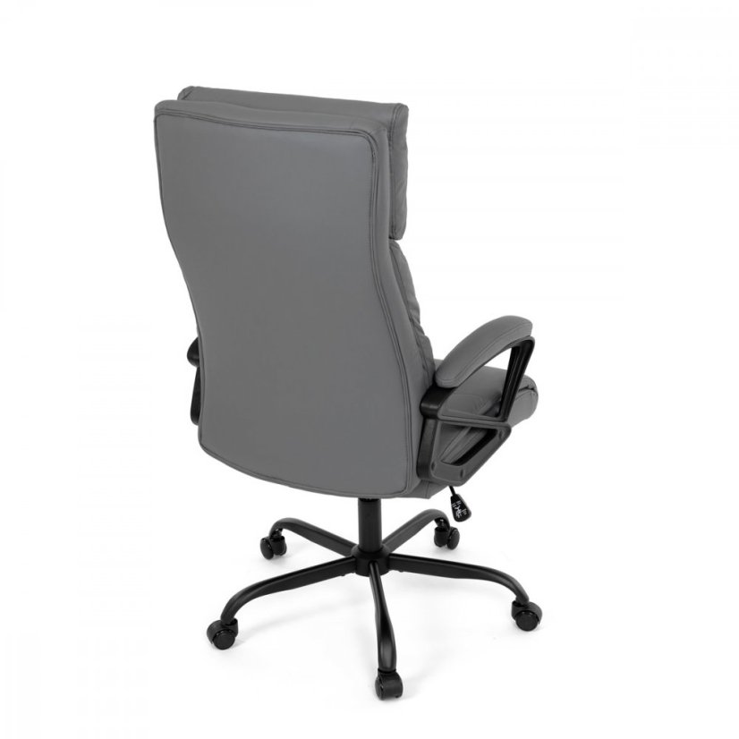 Kancelářské křeslo HOLMES — kov, ekokůže, šedá Autronic
