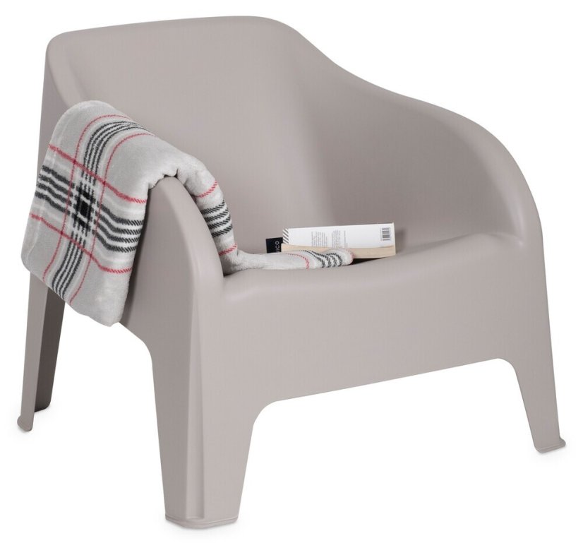 PETRA ARMCHAIR plastové křeslo - šedá