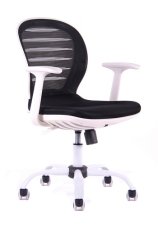 Otočná kancelárska stolička Sego COOL WHITE — čierna / biela