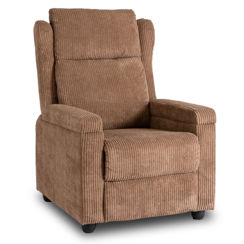 Elegantné hnedé kreslo SPENCER z manšestru