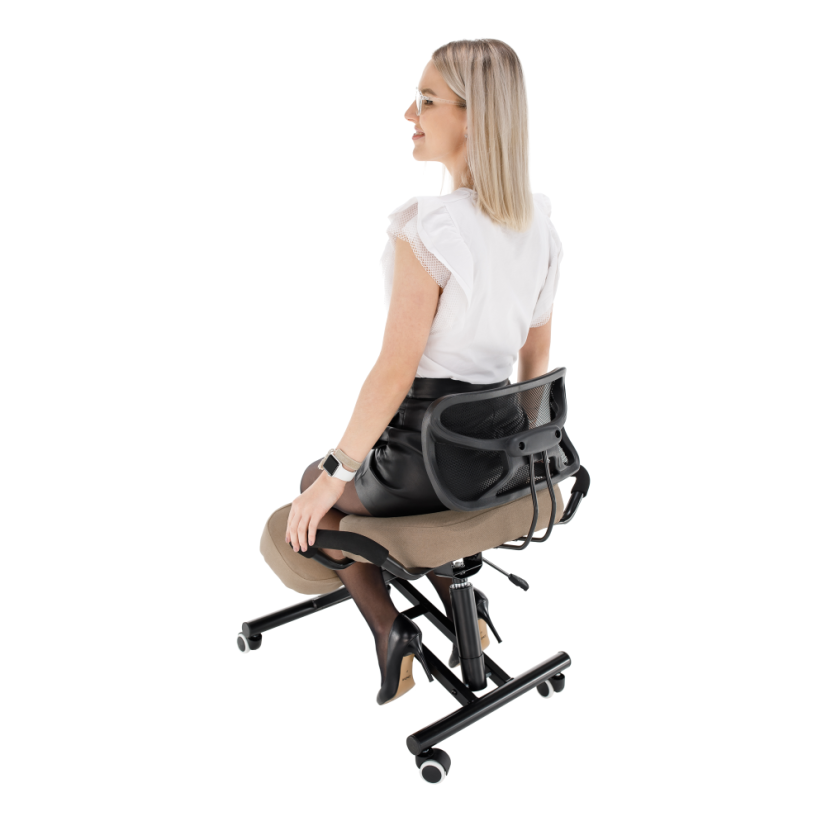 Ergonomická kľakačka RUFUS – Béžová/Čierna látka - Farba: Béžová