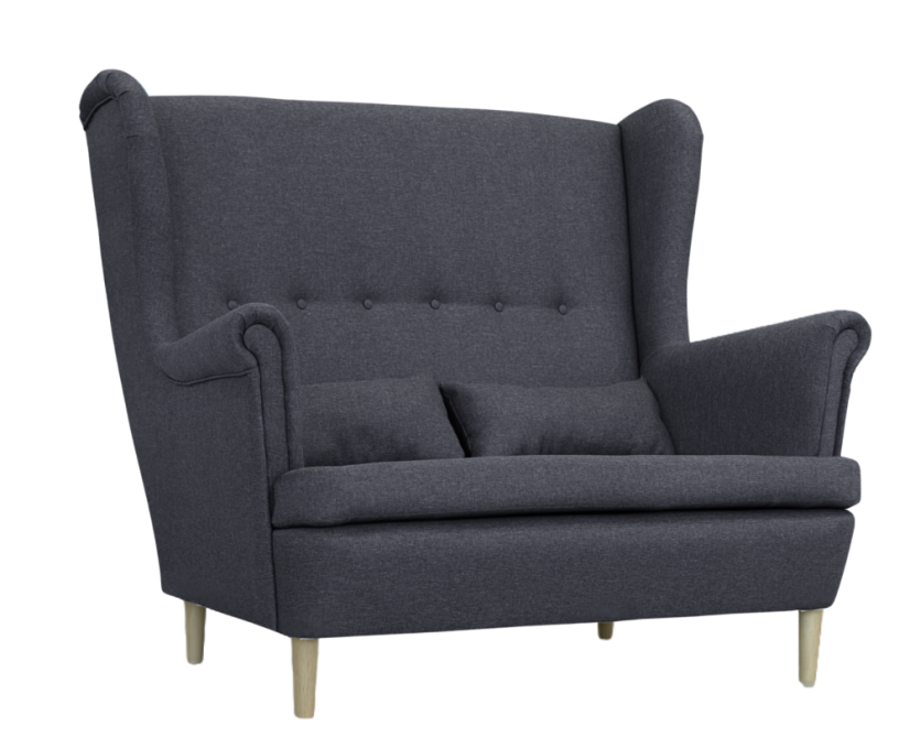 Dvoumístná sedačka VISBY DUO — masiv, látka, šedá Kupžidle