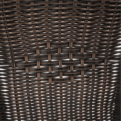 Zahradní židle DOREN — kov, umělý ratan, černá / hnědá, nosnost 150 kg