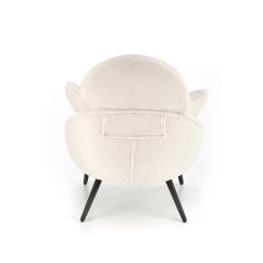 Designové křeslo MERRY s polštáři - ocel, látka, krémová Halmar