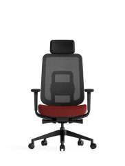 Kancelářská ergonomická židle K42  SP – síť/ čalouněná, červená