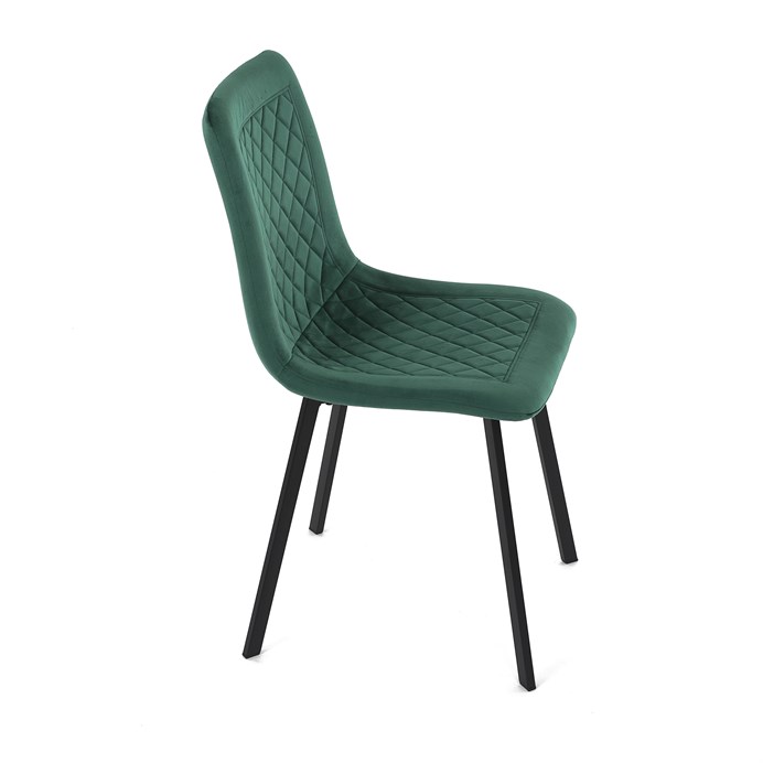 Elegantná jedálenská stolička NOX – zelený zamat, čierny kov Autronic