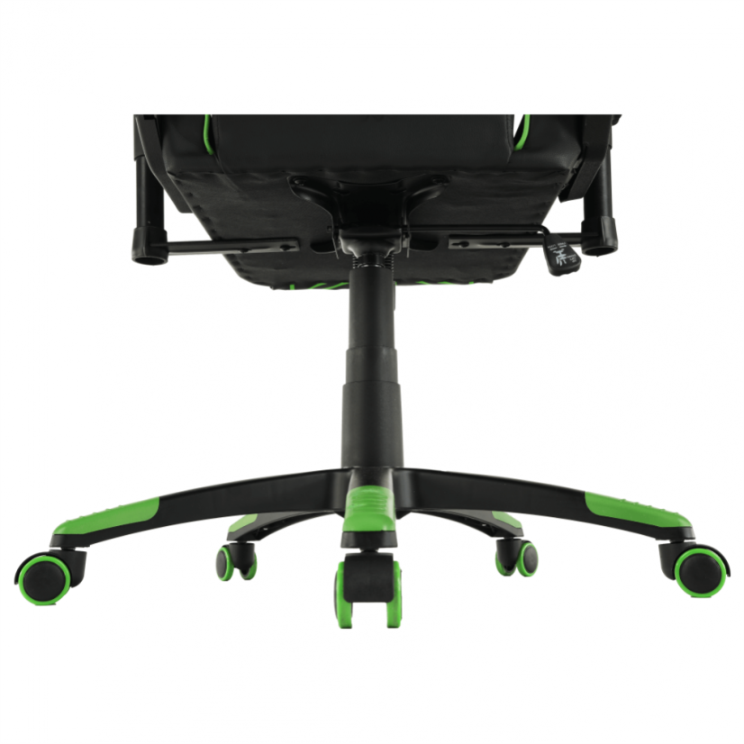 Herní židle BILGI — ekokůže, plast, černá/zelená, nosnost 150 kg