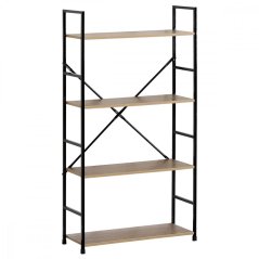 Regál VERSA II — čierna/ dekor dub