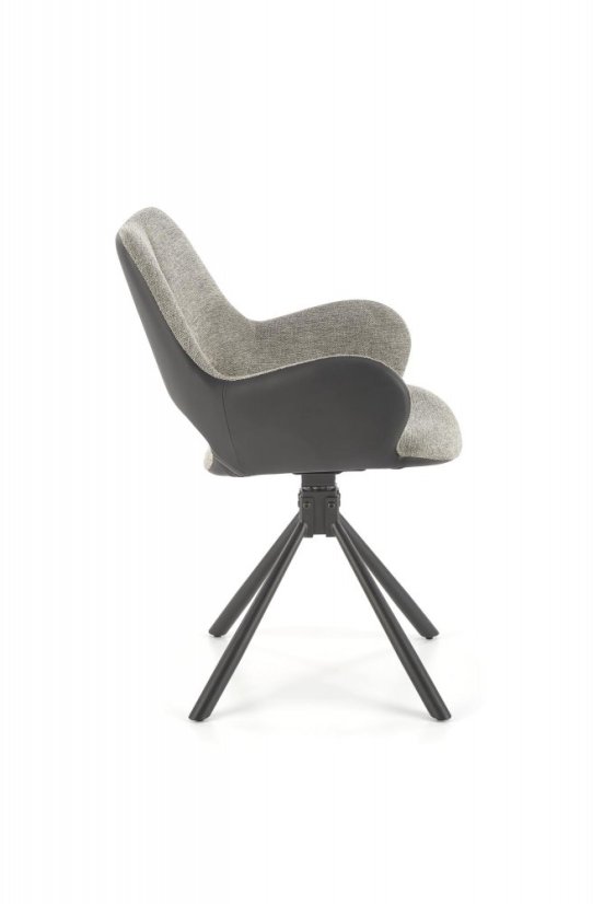 Otočné kreslo MARGE — oceľ, látka, ekokoža