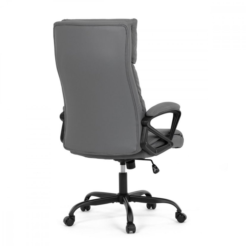 Kancelářské křeslo HOLMES — kov, ekokůže, šedá Autronic