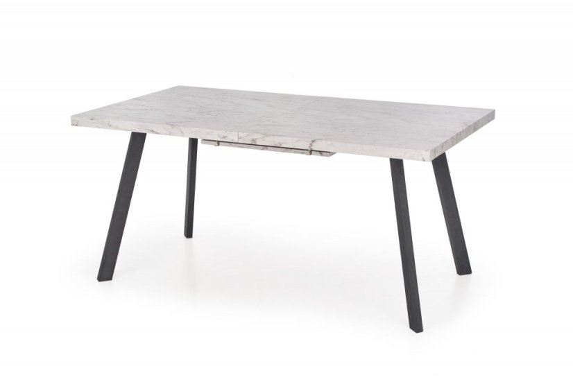 Jídelní rozkládací stůl DALLAS – 160x90x76 (+60) mramor, černý