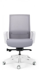 Kancelářská ergonomická židle BESTUHL S27 WHITE — šedá, snímatelný potah