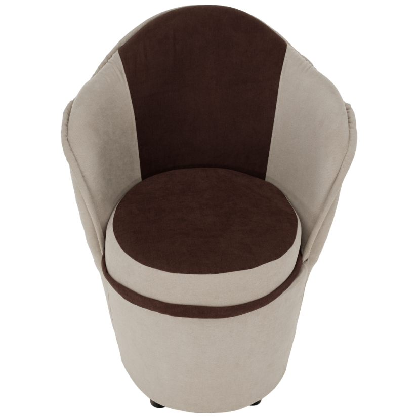 Designové křeslo PERSI s úložným prostorem — látka, hnědá / béžová Kondela