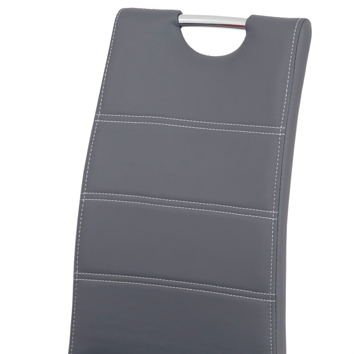 Jedálenská stolička LAVENA - sivá, hladká ekokoža