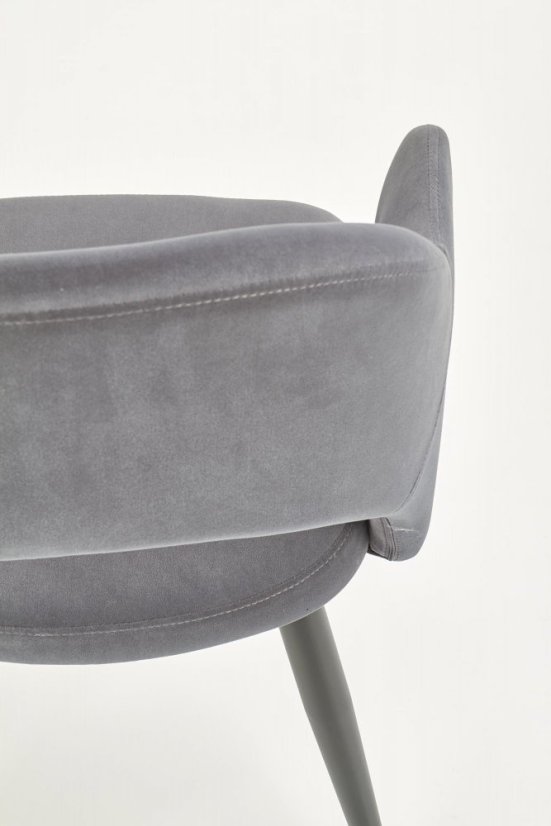 Jedálenské kresielko MALMO — zamat, sivá