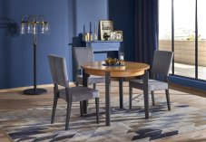 Jídelní kulatý rozkládací stůl SORBUS –? 100x100x77 (+100) medový dub/antracit Halmar