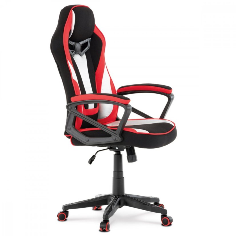 Herné kreslo RACING STYLE - látka, červená