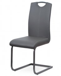 Jedálenská stolička TITUS — kov, ekokoža, sivá