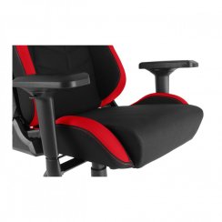Herní židle IRON XXL — látka, černá / červená, nosnost 140 kg