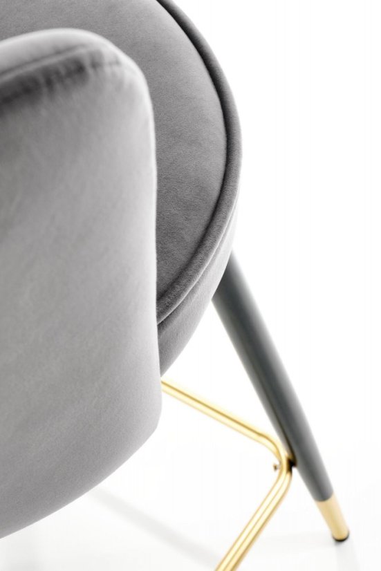 Barová stolička GARDI — zamat, šedá