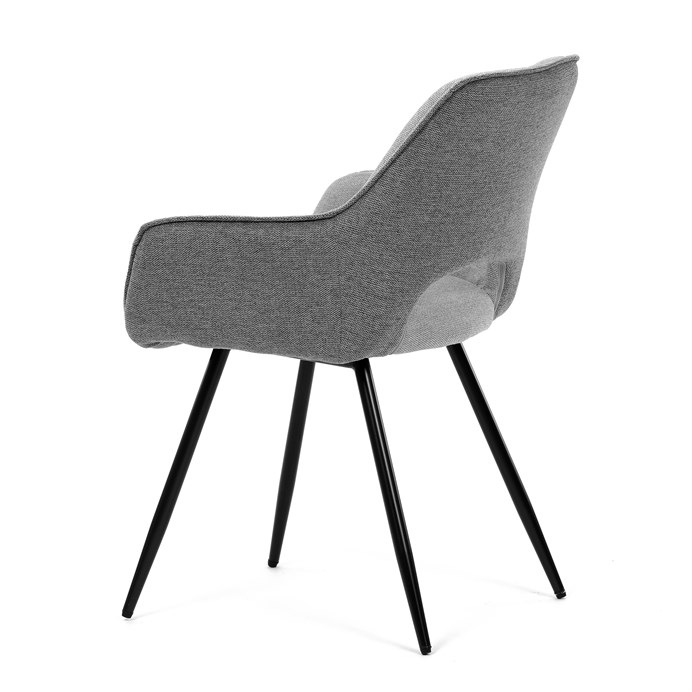 Jedálenská stolička BONY - strieborno-sivá látka, čierny kov
