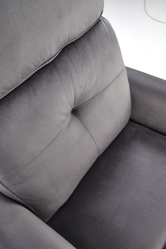 TV kreslo SEMIR s elektrickým polohovaním - látka, šedá