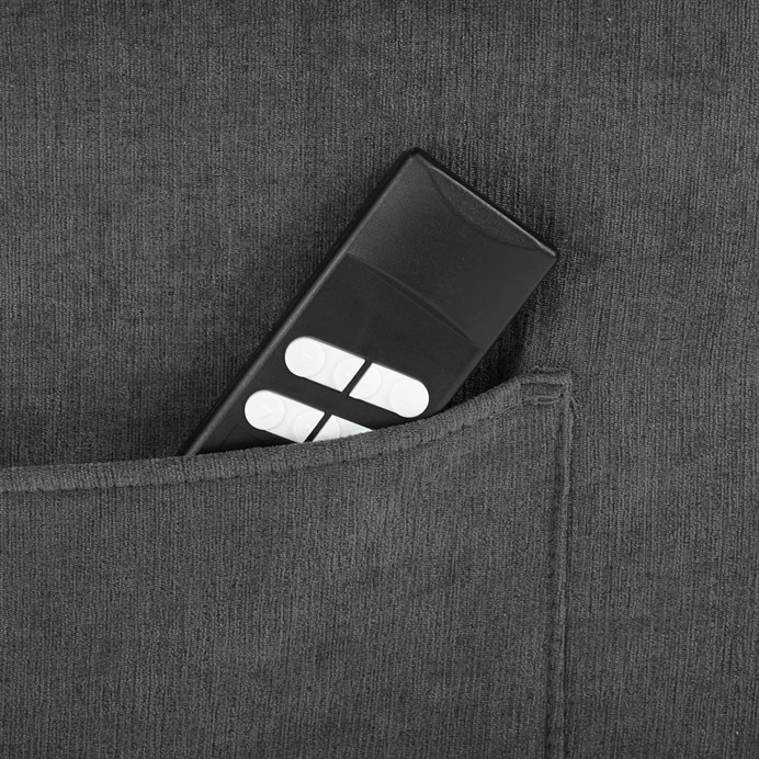 Relaxačné kreslo ELECTRO s elektrickým ovládaním a pomocou pri vstávaní - šedá látka