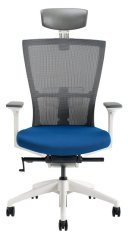 Kancelárske kreslo na kolieskach MERENS WHITE SP – s podrúčkami a opierkou hlavy