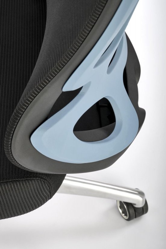 Kancelárska ergonomická stolička GILBERTO — kov, látka, sieť, čierna