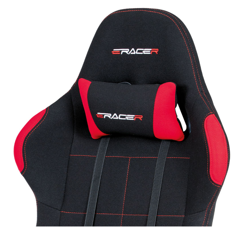 Herná stolička na kolieskach ERACER F02 – čierna/červená