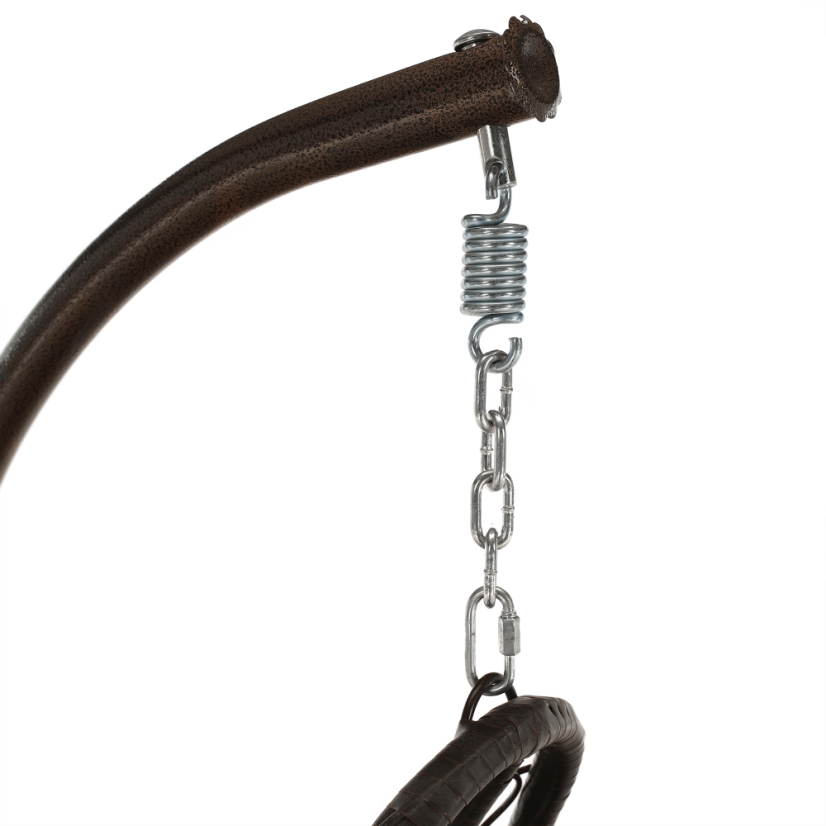 Závěsné křeslo KALEA — hnědá, krémová látka, nosnost 130 kg Kondela