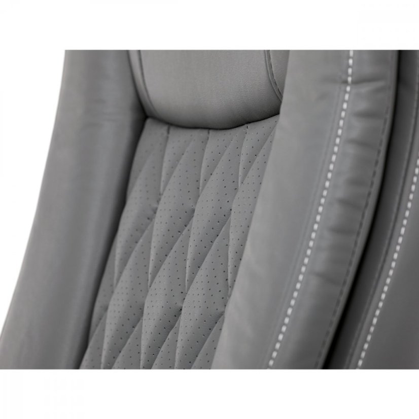 Kancelárske kreslo CYRUS — kov, ekokoža, siva