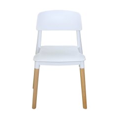 Jídelní židle GAMA —  masiv buk/plast, bílá IDEA nábytek