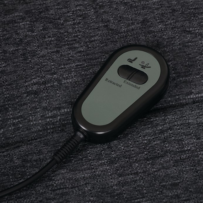 Relaxační křeslo s elektrickým polohováním HOMER - látka, šedá