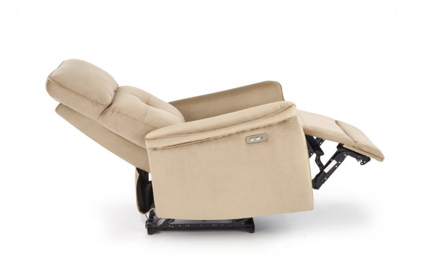 TV kreslo SEMIR s elektrickým polohovaním - látka, béžová