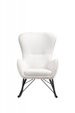 Houpací křeslo LIBERTO 3 — látka, bílá Halmar