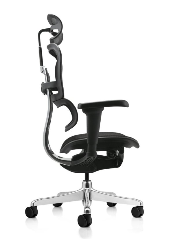 Kancelárska ergonomická stolička SIRIUS NEO – operadlo sieť, čalúnený sedák, čierna