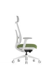 Kancelářská ergonomická židle K42 WHITE SP – síť/ čalouněná, zelená