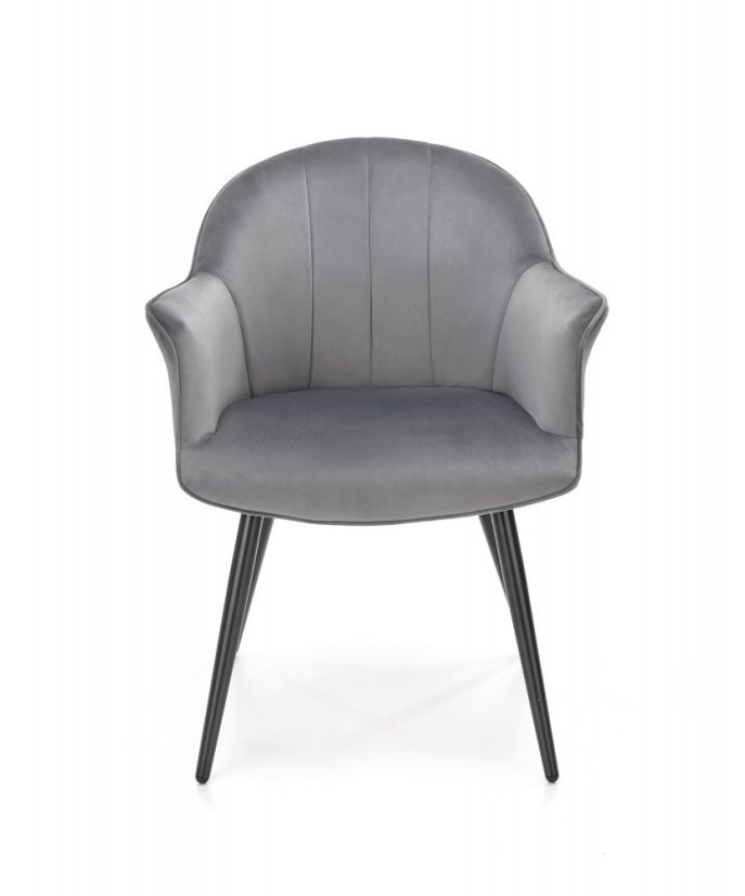 Jedálenské kresielko ROLLA — zamat, šedá