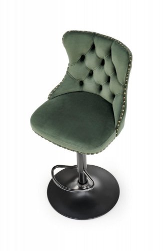 Barová židle VANITAS — ocel, látka, zelená
