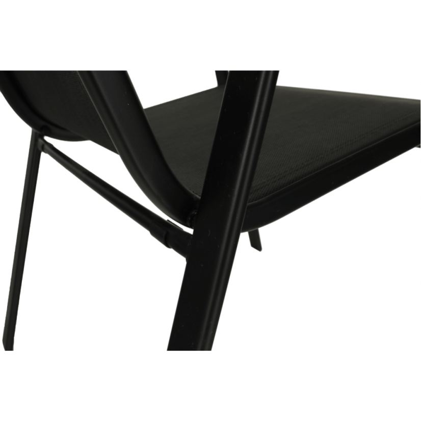 Zahradní židle ALDERA — kov, látka, tmavě šedá Kondela