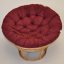 Relaxační papasan ARTEMIS — ⌀115 cm, ratan, látka, medová / více barev