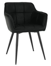 Jídelní křesílko TOPAZ — ekokůže, kov, černá Kondela