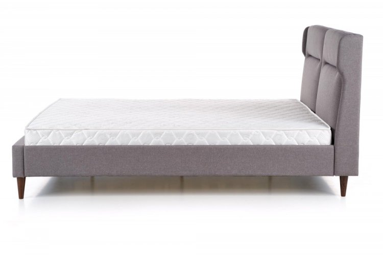 Dvoulůžková postel SANTINO –⁠ 160x200, látka, šedá