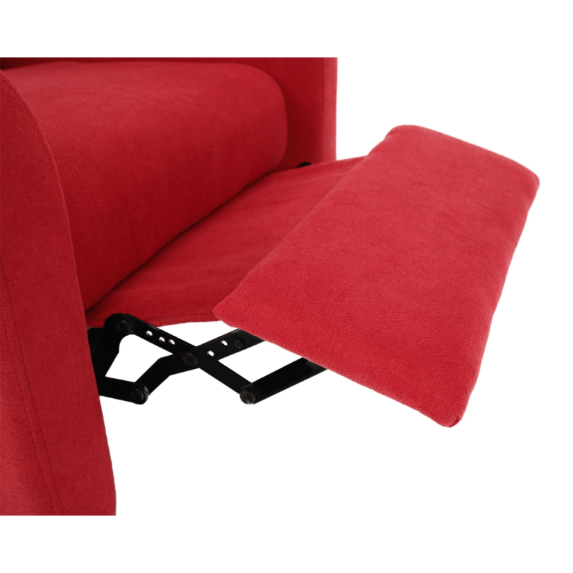 Polohovací relaxační křeslo TURNER — látka, červená Kondela