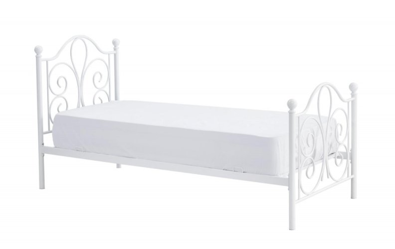 Dvoulůžková postel PANAMA — 120x200, kov, bílá